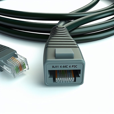 Cable téléphonique RJ11 noir de 25 pieds 4P4C 4P2C