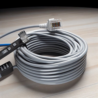 Câble téléphonique CAT 3 RJ9 RJ11 RJ22 4 conducteurs PVC plat enroulé