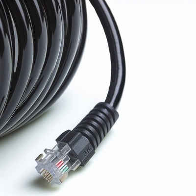 Câble téléphonique spiralé RJ11 RJ12 6 pieds 24AWG 350MHz blindé