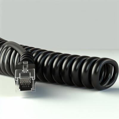 Câble téléphonique spiralé RJ11 RJ12 6 pieds 24AWG 350MHz blindé