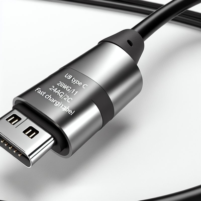 Câble rétractable USB Type C à charge rapide 28AWG 1P 24AWG 2C