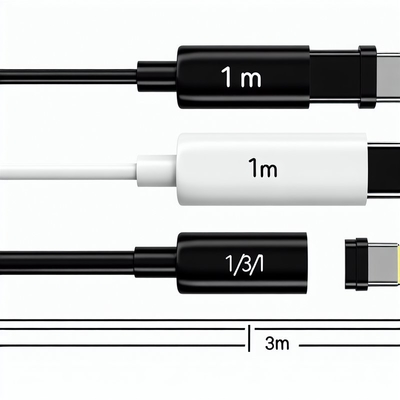 Câble de charge rapide USB A vers Type C 1m Noir Blanc