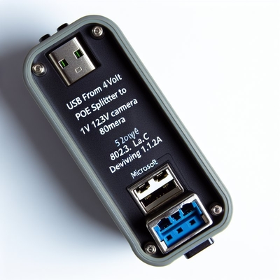 Répartiteur POE 48V vers 12V IEEE802.3af avec RJ45 et câble CC