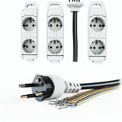 Cordon d'alimentation EU CEE7/7 à 3 broches avec fils dénudés 220-240V