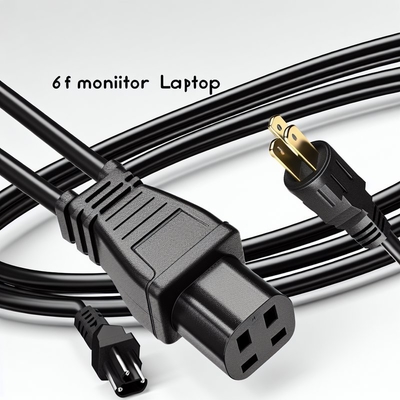 Cordon d'alimentation CA NEMA5-15P vers C13 1,8 m Noir Blanc 7A-15A