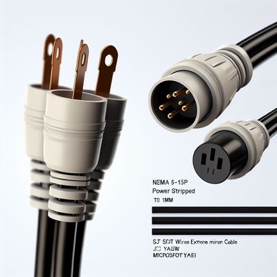 Cordon d'alimentation NEMA 5-15P vers 5-15R 0.5m SJT 16AWG 125V 15A