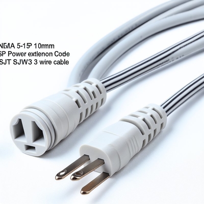 Cordon d'alimentation NEMA 5-15P vers 5-15R 0.5m SJT 16AWG 125V 15A