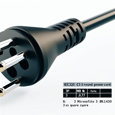 Cordon d'alimentation brésilien NBR14136 IEC320 C5 à 3 broches 3x0,75mm² 1,8M Noir