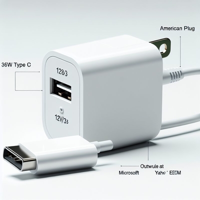 Adaptateur secteur USB-C 36W 12V 3A Type C avec entrée universelle