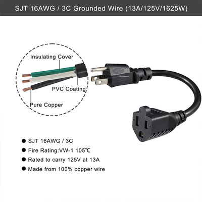 12AWG SAE Extension Cord 15FT for Battery Chargers and Solar Panels