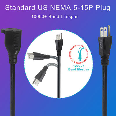 NEMA 5-15P à 3 voies 5-15R séparateur de puissance SJTW 16AWG