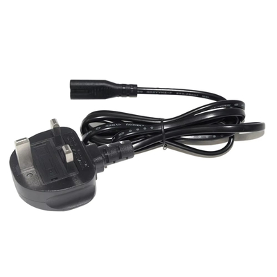 UK 3-Pin to C7 Power Cord with 13A Fuse 1.8m Black
