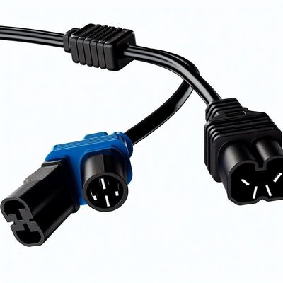 Cable de séparation de courant C14 à double C13 16AWG 10A 250V angle droit