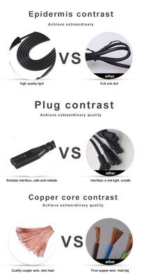 Cordon d'alimentation IEC 320 C7 vers C8 10A 250V 18AWG pour appareils électroniques