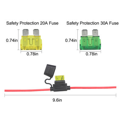 Câble d'extension solaire 10AWG avec porte-fusible 10A-30A