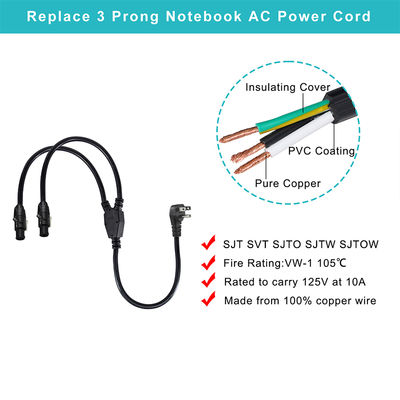 Le câble de séparation de la couche Y du câble NEMA 14AWG 5-15P à la couche PowerCON double