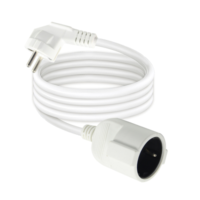 Cordon d'alimentation Schuko CEE 7 mâle vers femelle UE 16A 250V