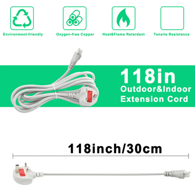 Cable gris du Royaume-Uni au câble électrique C5 1.5M à trois branches 250V 2.5A