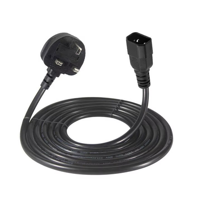 Cordon d'alimentation UK avec verrouillage vers IEC C14 1,8M 10A 250V