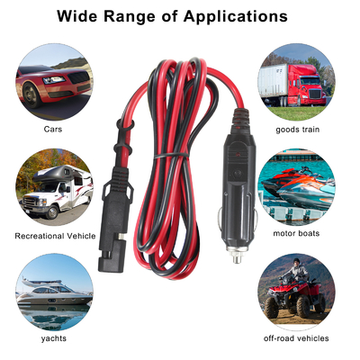 12V SAE au câble d'allume-cigare de voiture avec fusible 15A