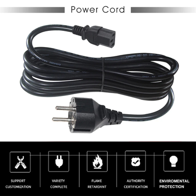 Cordon d'alimentation VDE 250V H05VV-F 3G1.0mm² Schuko vers C13
