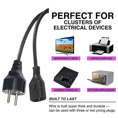 VDE H05VV-F 3G1.0mm2 Schuko à C14 câble d'alimentation pour serveurs