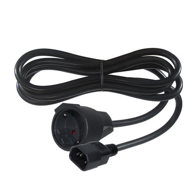 Câble adaptateur VDE CE approuvé IEC C14 vers Schuko H05VV-F 3G1.0mm²