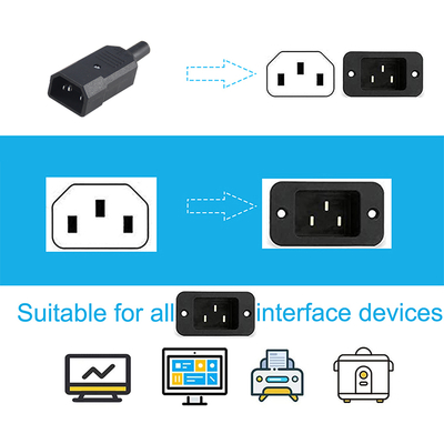 IEC C14 à C5 Adaptateur d'alimentation ABS noir Convertisseur de prise