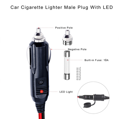 Adaptateur de câble d'extension répartiteur double prise allume-cigare 12V pour alimentation CC GPS, caméra de tableau de bord, tablette