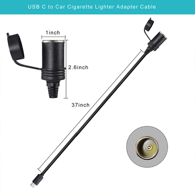 Adaptateur convertisseur d'alimentation USB-C pour allume-cigare de voiture 12V, prise de courant continu avec port Type-C pour téléphone, tablette, GPS, caméra de tableau de bord