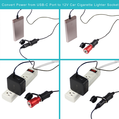 Adaptateur convertisseur d'alimentation USB-C pour allume-cigare de voiture 12V, prise de courant continu avec port Type-C pour téléphone, tablette, GPS, caméra de tableau de bord
