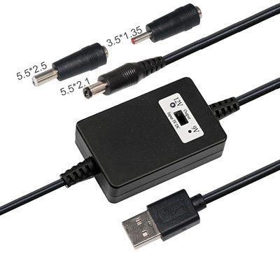 Câble convertisseur d'alimentation CC USB vers 9V 12V, adaptateur élévateur avec connecteur 5,5x2,1mm pour routeur, caméra, haut-parleur, modem, LED