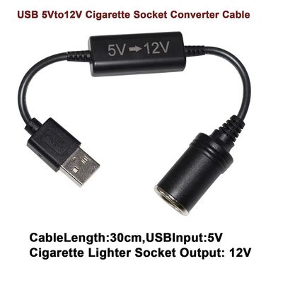 5V à 12V adaptateur USB câble de convertisseur step-up avec connecteur booster de la prise d'allumage de cigarette pour le DVR de voiture GPS caméra routeur ventilateur LED