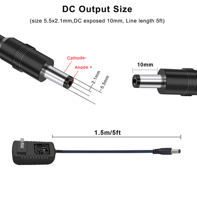 12V 1A Universal Travel Power Adapter with International Plug Converter for DC Devices