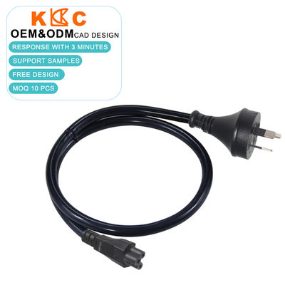 SAA certifié 3-Pin AU Plug à IEC C5 Cordon d'alimentation électrique 10A / 250V câble d'alimentation en courant alternatif 1,8 m Noir