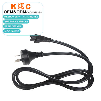 SAA certifié 3-Pin AU Plug à IEC C5 Cordon d'alimentation électrique 10A / 250V câble d'alimentation en courant alternatif 1,8 m Noir