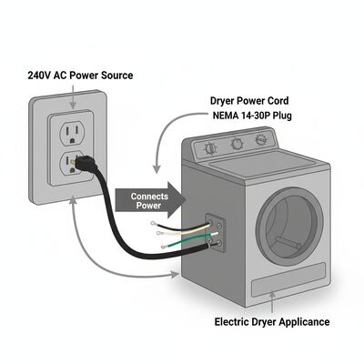 3 Core 6AWG 50A 125/250V NEMA 14-50P to Ring Terminals 0.5m Short Pigtail Cable with Molded Plug and Reinforced Strain Relief