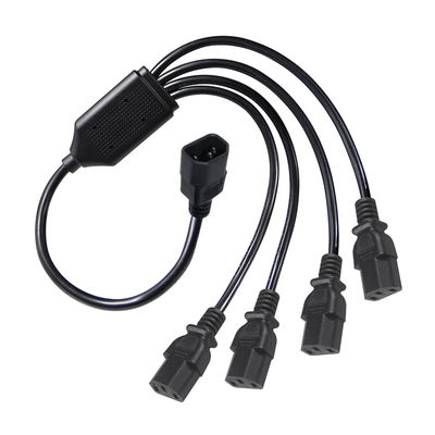 Connecteur d'angle en bobine noire H05vv F Plug Iec C13 Iecc14 Homme à Femme Y Splitter câble d'alimentation de câble d'extension