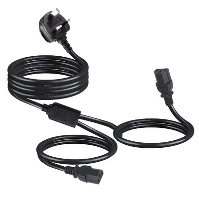UK Adaptateur C13 Y Splitter Iec Plug Cable End pour une extension extérieure