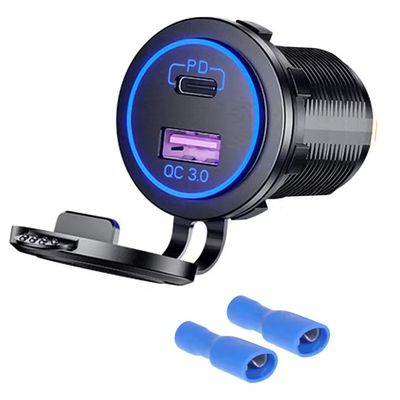 Adaptateur de chargeur de moto USB double 45W Entrée 12-24V