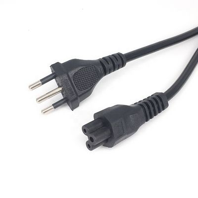IEC320 C5 3 câble d'alimentation à broche ronde pour le Brésil NBR14136 Norme 3x0.75 Corne carrée