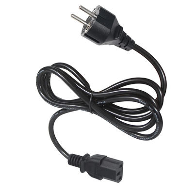 3Prong VDE Approuvé CEE 7/7 3 broches Plug Cordon d'alimentation noir avec C13 Femme