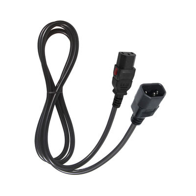 18 awg Panneau d'ordinateur monté sur le cordon C14 Plug masculin à C13 Connecteur de prise électrique féminin