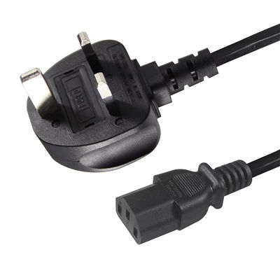 Royaume-Uni à C13 câble d'alimentation 1.2M 250V 13A 16AWG câble lourd pour serveurs/équipement médical/PDU de centre de données (CE/BS1363/RoHS)