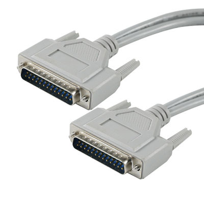 DB-25 câble série mâle à mâle pour connexion d'imprimante RS-232/parallèle - 1ft/2ft/5ft, PVC blanc