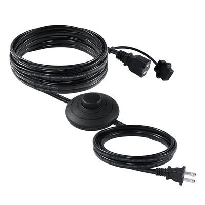 Cordon d'extension de prise de courant américaine NEMA 1-15P avec interrupteur à pédale - Câble de contrôle en ligne pour lampe, lampe de bureau, usage domestique