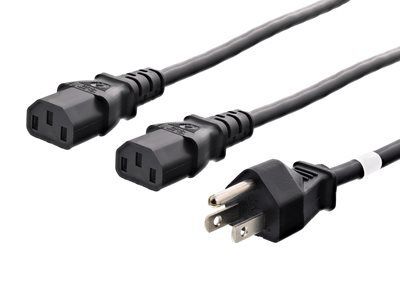 Cordon d'alimentation en Y 16 AWG 10 pi pour ordinateurs et moniteurs