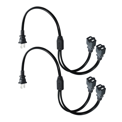Cordon prolongateur NEMA 1-15P vers 1-15R à 2 broches, 110V-250V, cuivre, PVC