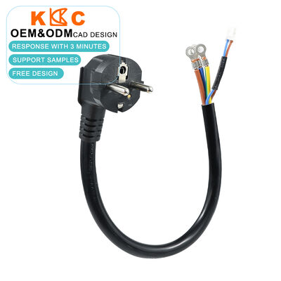 EU Standard Schuko CEE 7/7 Plug avec thermistore intégré H05VV-F 3G1.5mm2 Assemblage de câble d'alimentation à câble à trois cœurs